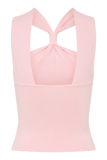 Angelika Twist Front Knit Top Baby Pink