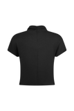 Eris High Neck Scuba Jersey Top Black