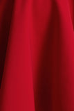 Astonish Red Long Sleeve Embellished Square Neck Mini Dress With Volume Skirt