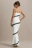 Elizabeth White Black Strappy Lace Trimmed Maxi Dress