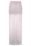 Guinevere Lace And Mesh Maxi Skirt Lilac