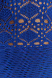 Everette Crochet Knit Mini Dress Cobalt