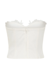 Melany Applique Denim Bustier White