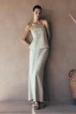 Casey Linen Embroidered Maxi Skirt Natural