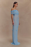 Brynn Orchid Knit Maxi Dress Baby Blue