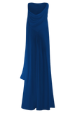 Carah Satin And Chiffon Maxi Dress Cobalt