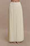 Amaris Gathered Plisse Maxi Skirt Lemon