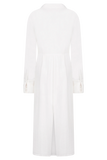 Cecilie Cut Out Shirt Midi Dress White