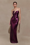Winston Strapless Sequin Maxi Dress Plum