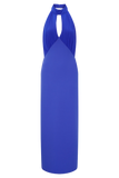 Mierah Halter Midi Dress Cobalt Blue