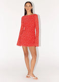 Sabella Mini Dress Magenta Red Rose