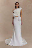 Clara Fishtail Maxi Skirt White