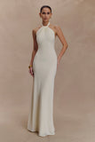 Elyna Slinky Halter Maxi Dress Ivory
