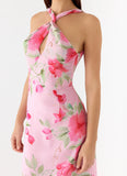 Serafim Chiffon Maxi Dress Petal Soleil