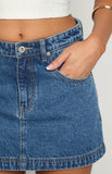 Skyline Swirl Mid Wash Denim Skort