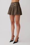 Romy Mini Skirt With Hardware Herringbone