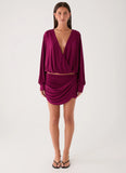 Ettah Wrap Mini Skirt Plum