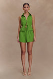 Scout Sleeveless Linen Shirt Green