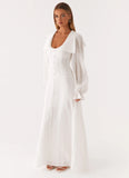 Alima Long Sleeve Maxi Dress White