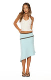 Levi Blue Contrast Bind Asymmetric Skirt