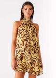Zulla Backless Mini Dress Laguna Print