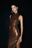 Veronica Sequin Midi Dress Chocolate
