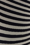 Raven Striped Knit Midi Dress Black White