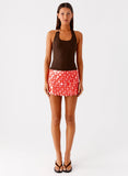 Movie Star Mini Skirt Mandarin Red