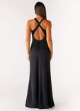 Desi Halterneck Maxi Dress Black