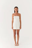 Della Strapless Mini Dress White