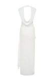Giulia Chiffon Draped Maxi Dress White