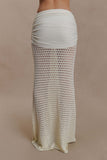 Mania Crochet Maxi Skirt With Hardware Ivory