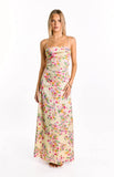 Blaise Yellow Bloom Satin Maxi Dress