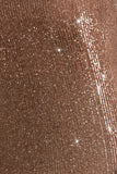 Lilabelle Rose Gold Plisse Sequin Bandeau Midi Dress