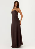 Kayleigh Strapless Maxi Dress Chocolate Torte