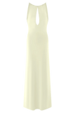 Beryl Slinky Maxi Dress With Pearls Ivory