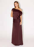 Rexi One Shoulder Maxi Dress Aubergine Gleam