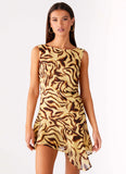 Maris Asymmetrical Mini Dress Laguna Print