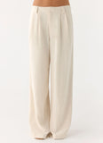 Delong Low Rise Linen Pants Oatmeal