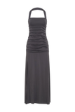 Bentley Peached Jersey Halter Maxi Dress Charcoal