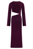 Azariah Long Sleeve Knit Midi Dress Plum