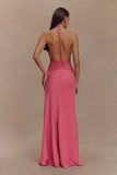 Dinah Lace And Satin Maxi Dress Blush Rose
