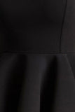 Malia Black Sweetheart Neck Skater Mini Dress
