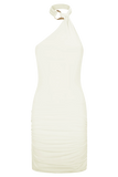 Mariposa Slinky Halter Mini Dress Ivory