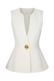 Angelie Suiting Vest Top Ivory