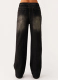 Back Again Straight Leg Denim Jeans Acid Charcoal