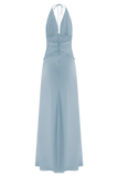 Dinah Lace And Satin Maxi Dress Cornflower Blue