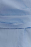 Eugenia Wrap Cotton Shirt Blue