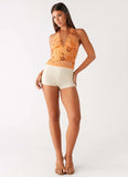 Atlanta Sequin Halter Top Orange