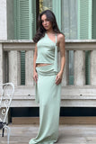 Bowie Low Rise Knit Maxi Skirt Pastel Green